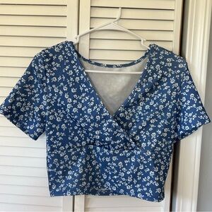 Floral blue top